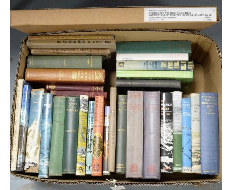 A selection of hardback books, primarily relating to mountaineering, titles including: The Passes of the Pyrenees, by C. L. F