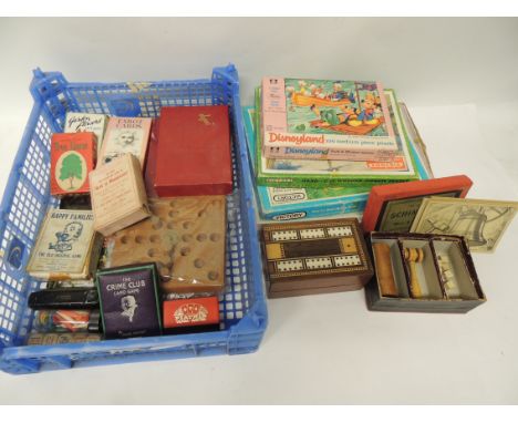 A quantity of boxed card games; Tarot cards; boxed game of Schimmell or Bell & Hammer; folding card box with cribbage marker 