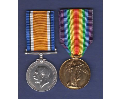 WWI War Medal Pair to a private of The Durham Light Infantry both named to 2989 PTE. W.I. Rounsley. DURH. L.I. 