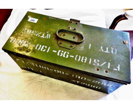 1979 British Army Ammunition tin 'F 1/5180-990130-2088, small size in olive green. Excellent container.