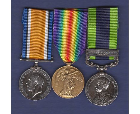 WWI Afghanistan North West Frontier 1919 Trio to 50705 A. Sjt. C. Woodward Somerset Light Infantry. Scarce. 