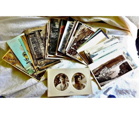 Vintage Batch (56)  Of mostly topographical postcards, some used.