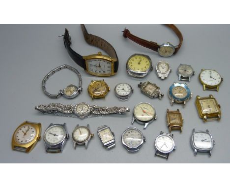 Lady's and gentleman's mechanical wristwatches including Poljot, Movado, Sekonda, Eternamatic, (signed on movement), etc. 