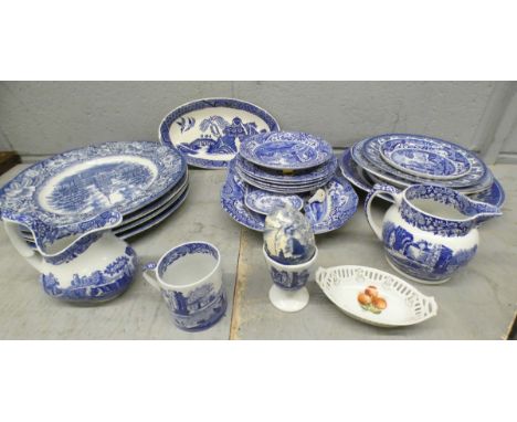 A collection of blue and white china including Spode Italian **PLEASE NOTE THIS LOT IS NOT ELIGIBLE FOR POSTING AND PACKING**