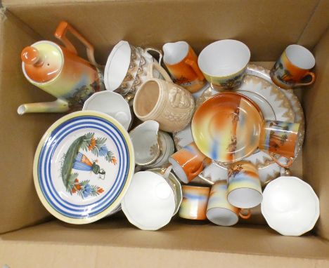 A Czech coffee set, a bone china tea set, a Quimper tea plate and a KSP jug **PLEASE NOTE THIS LOT IS NOT ELIGIBLE FOR POSTIN