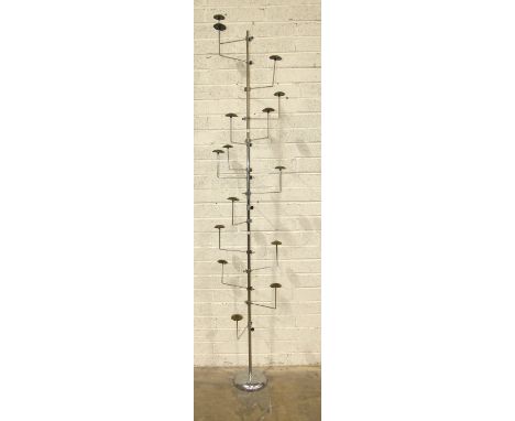 A chromium-plated shop display adjustable hat stand, 251cm high. 