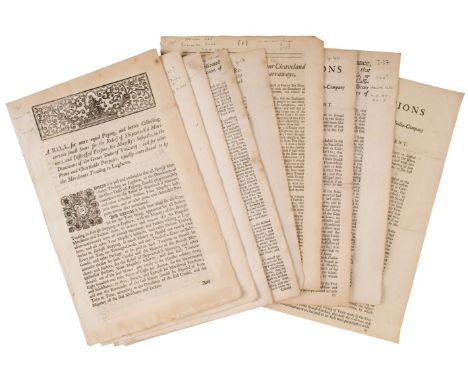 [Trade; George I]. Ten broadsides, 1720-7, comprising: 1. Arret of the Council of State in France, for renewing the Prohibiti