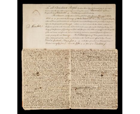 * [White, Gilbert, 1720-1793]. A pair of certificates for Edmund White's subscription to the Articles, 14 June 1785, one for 