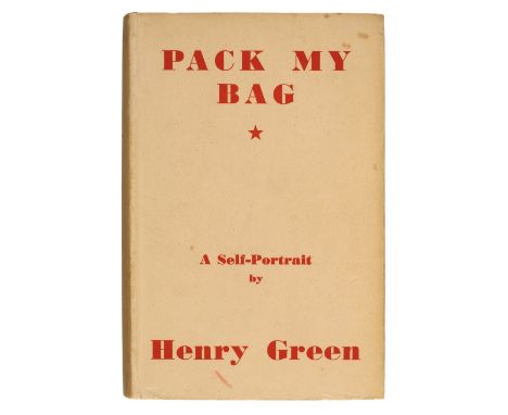 Green (Henry). Pack My Bag, 1st edition, 1st issue, London: Hogarth Press, 1940, some light spotting front and rear, original