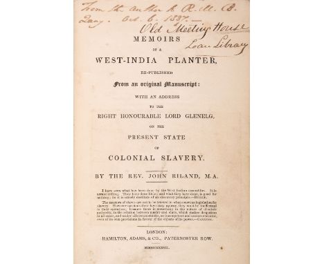 Slavery. Memoirs of a West-India Planter, re-published from an original manuscript: with an address to the Right Honourable L