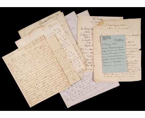 * [India]. Group of autograph letters signed, 18th and 19th century, comprising: 1. Dirom (Alexander, 1757-1830), army office