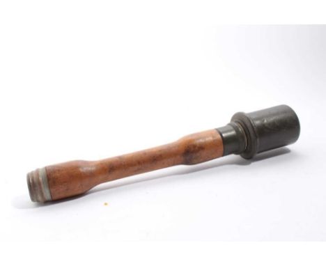 Interesting First World War Imperial German style turned wood dummy stick grenade 36cm in overall length