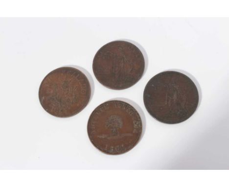 Commonwealth - 19th century mixed trade penny tokens to include Australia, Melbourne T Stokes 'Military Ornament, Button etc'