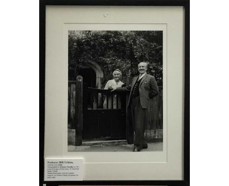 Pamela Chandler (1928-1993) photographic portrait of Professor J. R. R. Tolkien and his wife Edith, this is a modern print ta