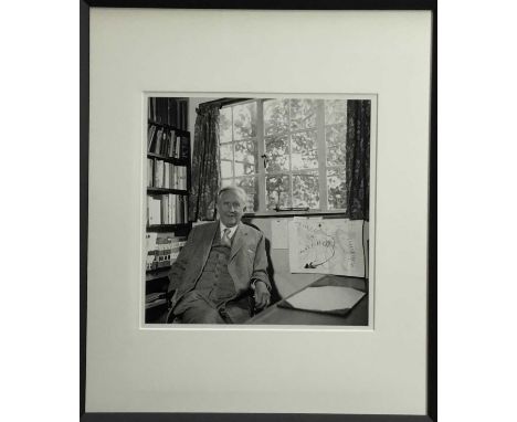 Pamela Chandler (1928-1993) photographic portrait of Professor J. R. R. Tolkien, framed, this is a modern print taken from th