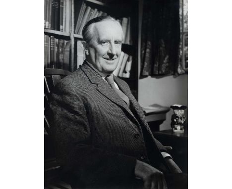 Pamela Chandler (1928-1993) circa 1961 original photographic print - Half length portrait of J. R. R. Tolkien, 35 x 27cm, ins
