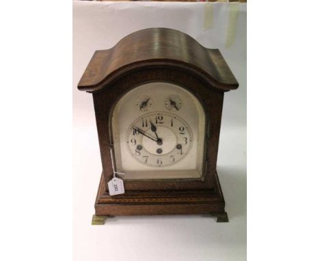 Early 20th century German chiming bracket clock, 37cm high
