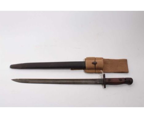 First World War 1907 Pattern Wilkinson bayonet with scabbard and frog.