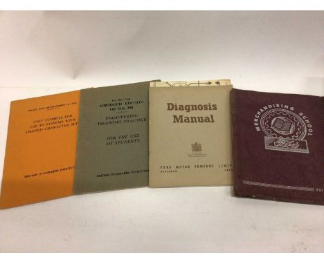 Group of Ford related ephemera to include Escort and Orion brochure, Ford merchandising school booklet, Diagnosis manual and 