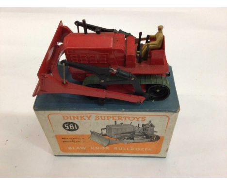 Dink Supertoys Heavy Tractor No. 563, Blaw Knox Bull Dozer No. 561, Breakdown Lorry No. 25X, Ten Ton Army Lorry No. 622, all 