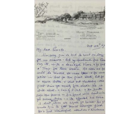 Edith Tolkien (1889-1971) a hand written letter by the wife of J. R. R. Tolkien to his official photographer Pamela Chandler,