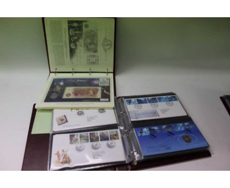 World mixed stamp, coin and banknote covers to include the Royal Mail First Day Covers and World Warr II etc, in four present