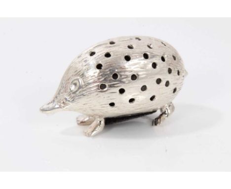 Silver hedgehog pin cushion, stamped 925, maker CME, 4.5cm longCondition report: Contemporary piece of silver - very good con