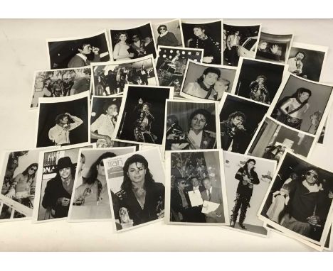 Michael Jackson 1980's Black and White London Features International Ltd Press release photographs (x30+) Size 15cms x 20 cms