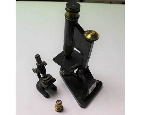 R&amp;J Beck 'Star' lacquered brass microscope with one other