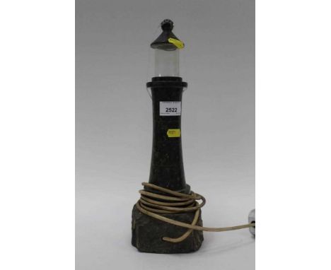Cornish serpentine lamp, 35cm high