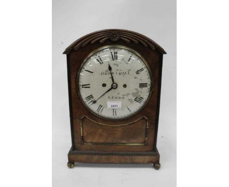 19th century mahogany bracket clock by Brownbill of Leeds
