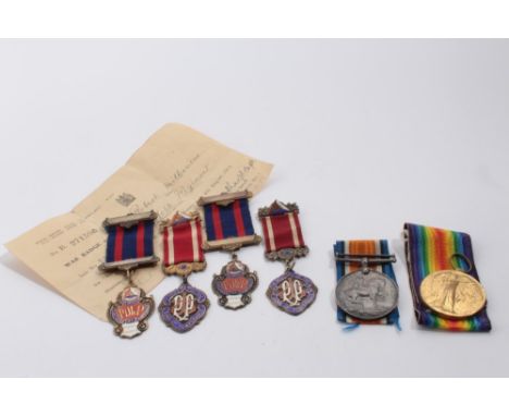 First World pair comprising War and Victory medals named to 3287 PTE. R.A. Milbourne. Suff. R. Suffolk Regiment Pair to Milbo