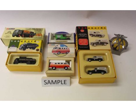 Collection of Corgi Classics, Vanguards and Oxford Diecast model vehicles together with a Vintage AA badge and key
