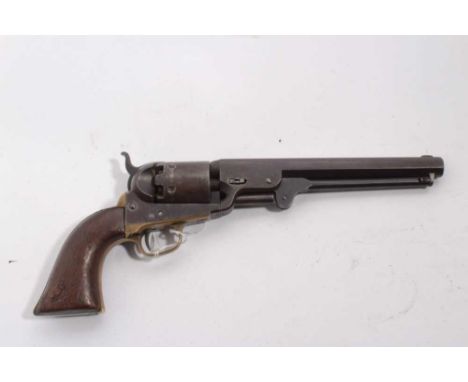 Scarce U.S. Government (Army) 1851 Model Colt percussion revolver, the steel and brass frame stamped with serial no.77813, U.