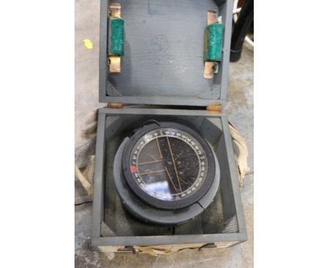 Vintage Type P11 aircraft compass, together with a large cased receiver