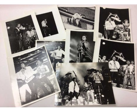 Michael Jackson Nineteen 1980's Black and White Press Release photographs by named photographers, Michael Jackson in London w