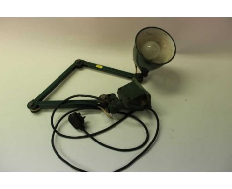Vintage green painted angle poise lamp, Made in England