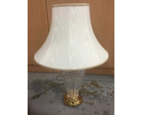 Modern Waterford crystal lamp and shade, total height 71cmCondition report: In good condition with no damage.
