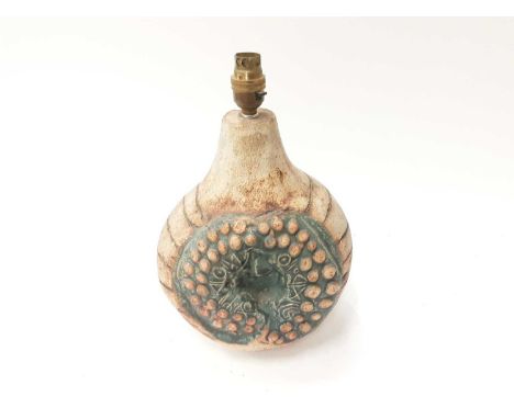 Bernard Rooke pottery lamp, 28cm high excluding brass fitting