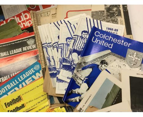 Collection of vintage football programmes including Ipswich and Colchester