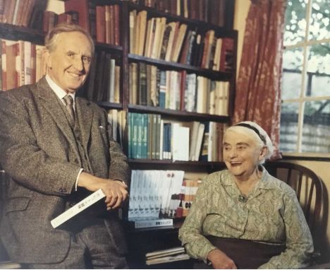 Pamela Chandler (1928-1993): Collection of five coloured photographic prints of J. R. R. Tolkien and his wife Edith, early pr