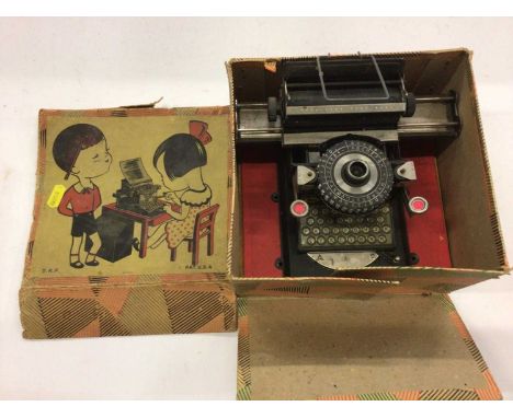 Child's typewriter and Britain's and other figures to include plastic figures