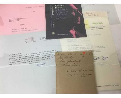 Pamela Chandler (1928-1993) collection relating to her Bertrand Russell portrait photography session, circa 1961, including n