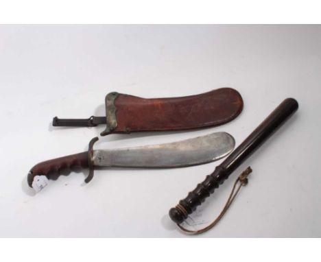 Scarce U.S. 1904 Pattern Hospital Corps bolo knife. The leather scabbard stamped 'Rock Island Arsenal 1912 H.E.K '. The blade