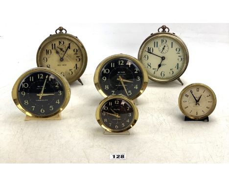 6 vintage alarm clocks - 4 x Big Ben, 2 x Baby Ben