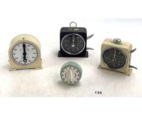 4 vintage Smiths timer clocks