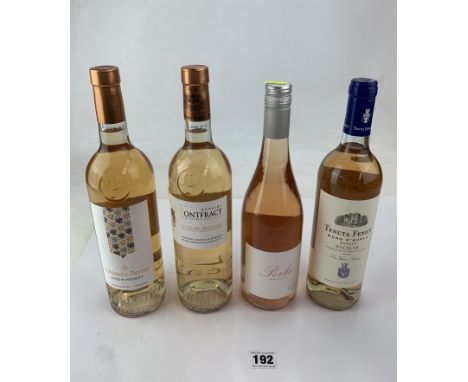 4 bottles of rose wine - Chateau Peyrol Cotes de Provence 2021, Domaine Pontefract Cotes de Provence 2021, Perla Rosado 2021 