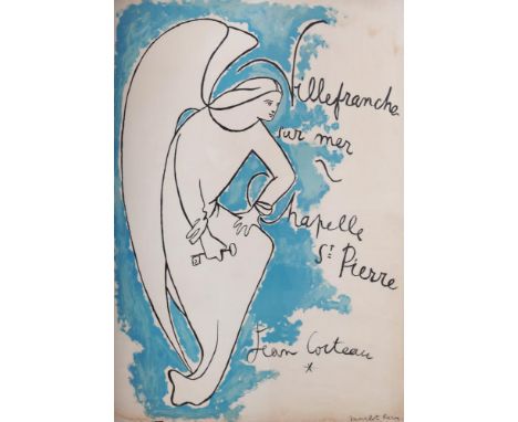 JEAN COCTEAU (1889-1963) Chapelle Saint-Pierre, Villefranche-sur-Merlithograph in colours 75 x 52 cm, framed 80 x 60 cm print