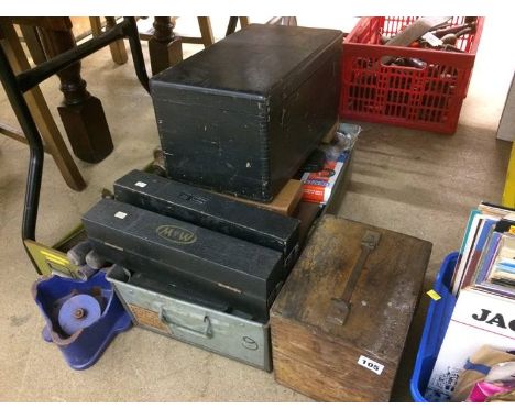 Assorted tools including a Plumbers stand, micrometres etc.