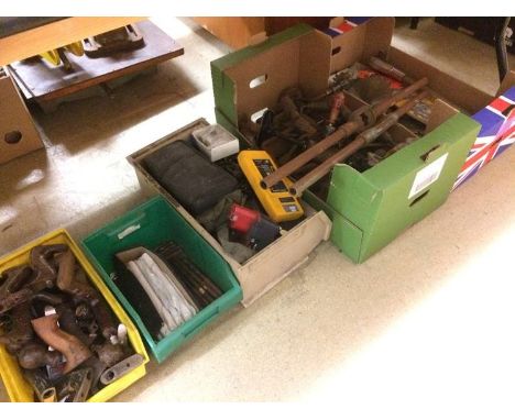 Quantity of tools including saw blades, hand drills etc.